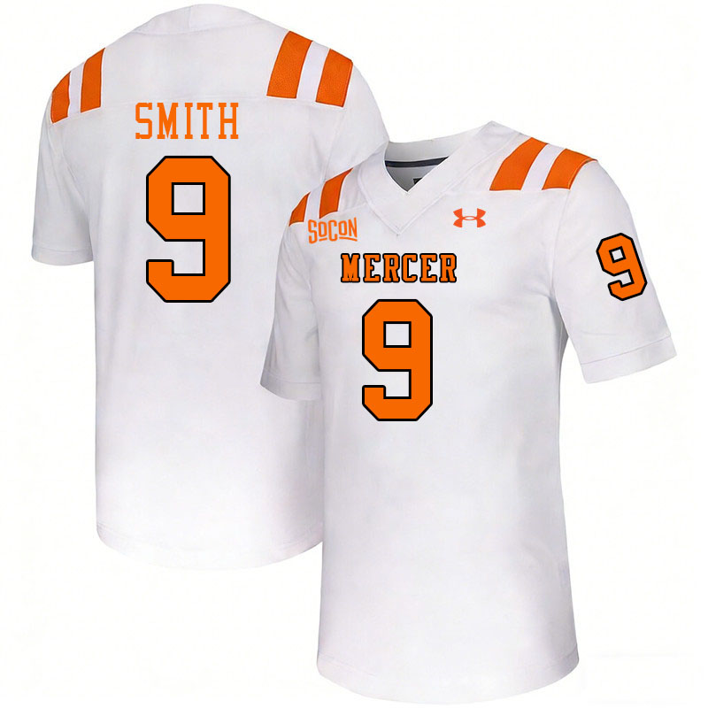Mercer Bears #9 Brayden Smith College Football Jerseys,Uniforms Stitched-White